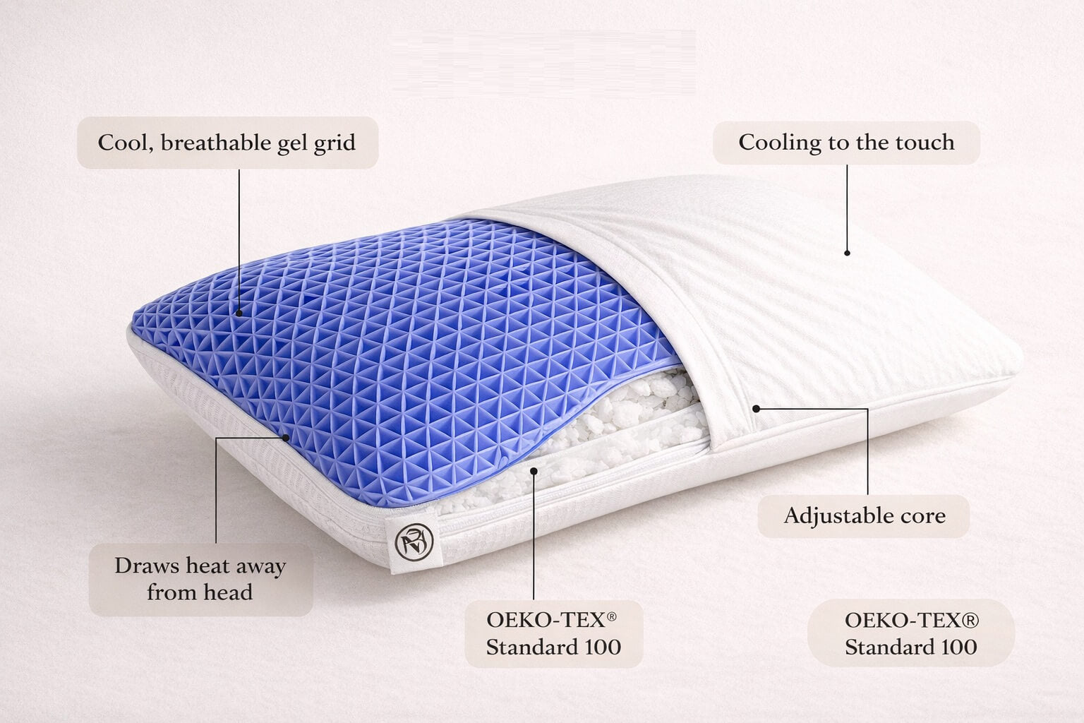 BreezePillow™ Premium Ventilerende pude med kølende komfort 40 x 60 cm