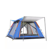 Stort Festivaltelt til 3-4 Personer – Vandtæt Pop-Up Camp Telt m. 4 Døre (215x215cm) | Blå