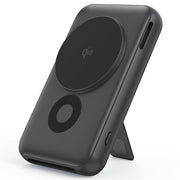 MC02 10.000mAh Magnetisk Powerbank m. Stander – 15W Qi2 Trådløs Hurtigoplader | Sort