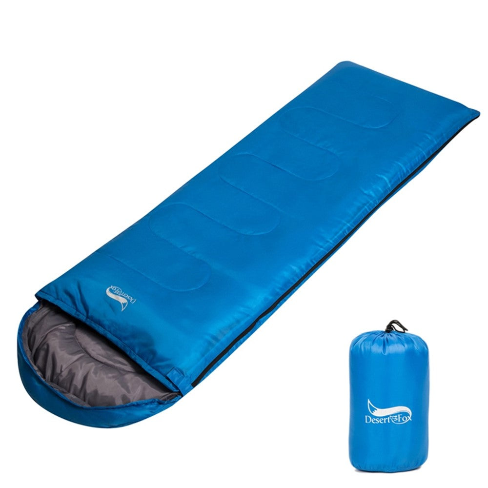 DESERT&FOX Letvægts Sovepose (1 kg) – Perfekt Festival & Camping Sovepose | Blå